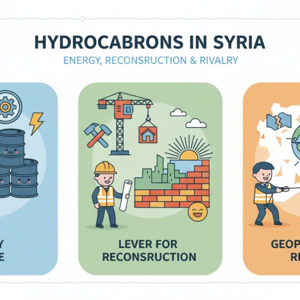 analyse des hydrocarbures en syrie comme source d'énergie essentielle, facteur clé de la reconstruction nationale et enjeu central des rivalités géopolitiques régionales.