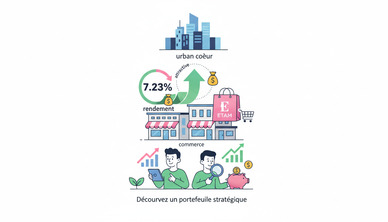 découvrez la scpi urban cœur commerce, un portefeuille stratégique incluant les enseignes etam, offrant un rendement attractif de 7,23 % pour optimiser votre investissement immobilier.