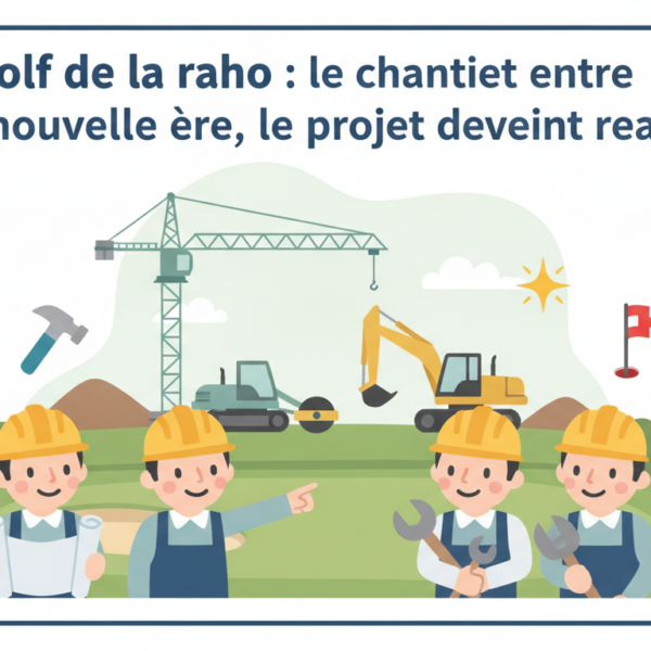 Découvrez les avancées du golf de la raho : un nouveau chapitre commence avec le chantier qui prend forme et le projet qui devient réalité 