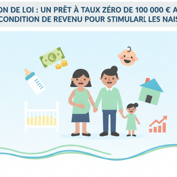 Découvrez la proposition de loi qui vise à offrir un prêt à taux zéro de 100 000 € sans condition de revenu pour encourager les naissances et soutenir les familles 
