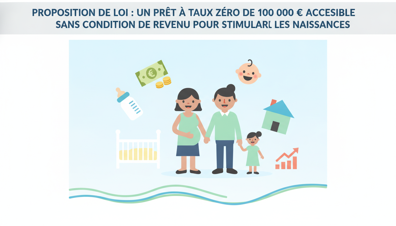 Découvrez la proposition de loi qui vise à offrir un prêt à taux zéro de 100 000 € sans condition de revenu pour encourager les naissances et soutenir les familles