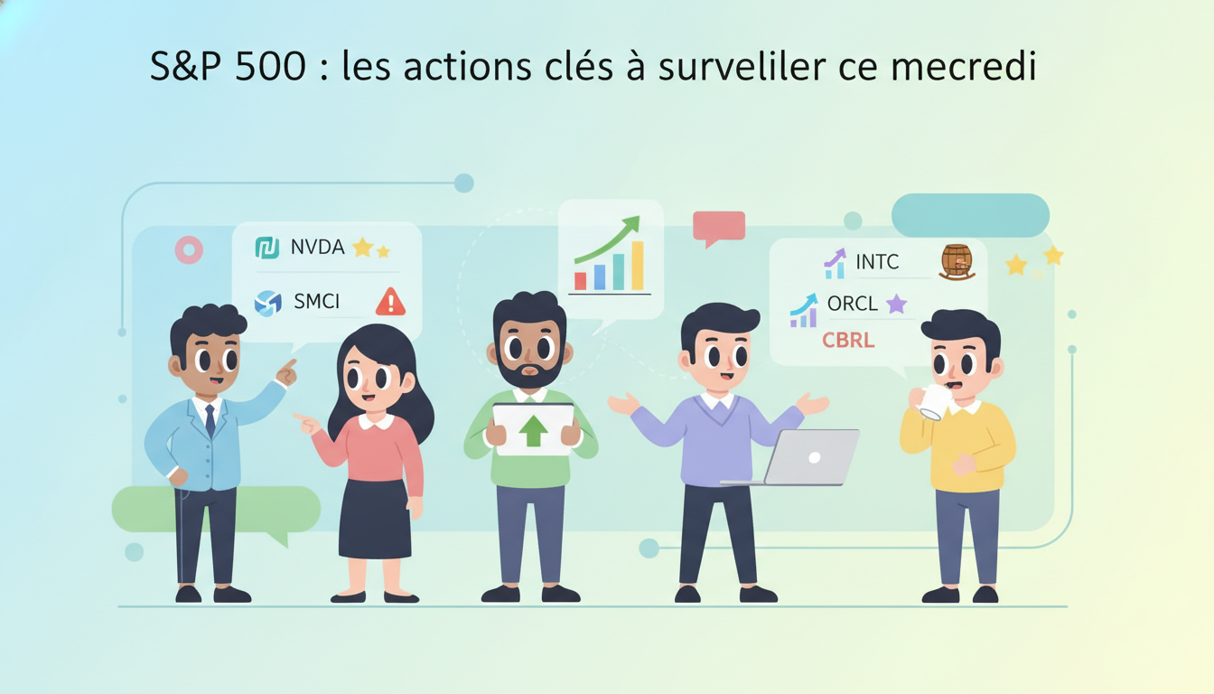 Découvrez les actions clés du s&p 500 à suivre ce mercredi, avec un focus sur super micro, nvidia, intel, cracker barrel et oracle pour orienter vos décisions d'investissement