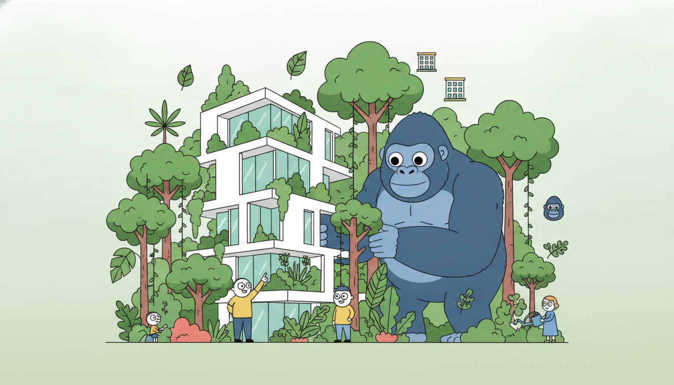 Découvrez à narbonne une résidence de prestige unique intégrant une jungle urbaine spectaculaire avec un king kong géant, alliant nature et architecture innovante 